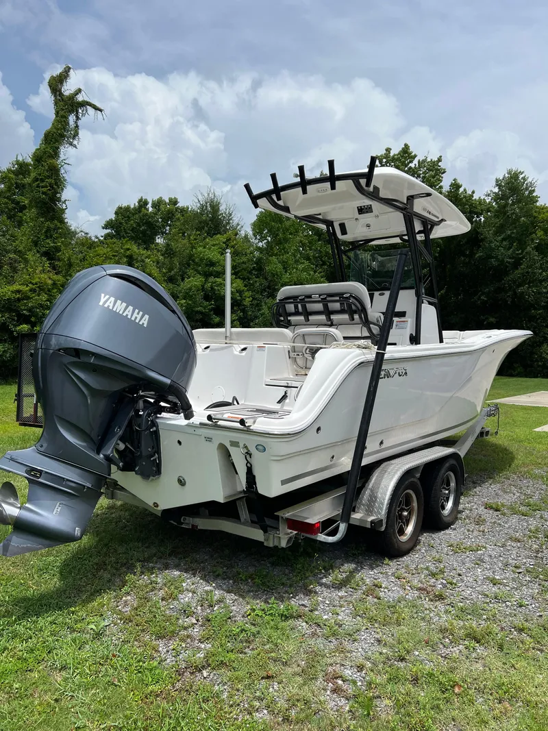 Slide: The Image of 2022 Sea Fox 248 Commander boat on trailer with Yamaha outboard motor. - 4