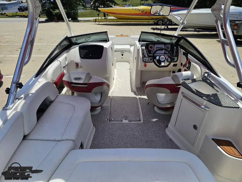 Slide: The Image of 2008 Chaparral Sunesta 224 boat interior with seating and dashboard view. - 41