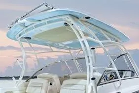 Slide: The Image of 2026 Grady-White Freedom 285 boat with sleek design and modern features. - 7