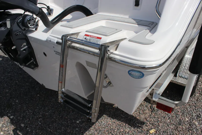 Slide: The Image of 2026 Sea Fox 228 Commander boat with stainless steel ladder and ABYC certification. - 9