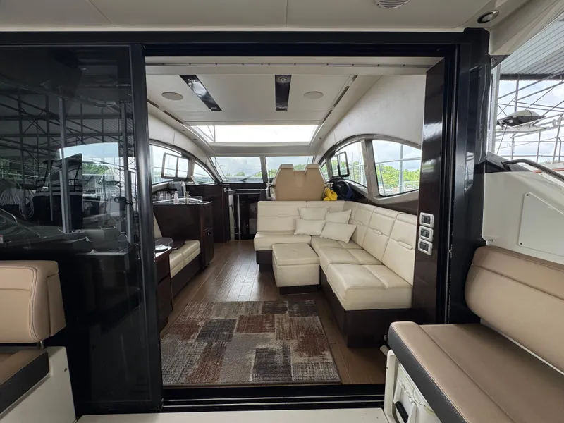 Slide: The Image of Luxurious interior of 2017 Sea Ray Sundancer 400 yacht with plush seating and modern design. - 33