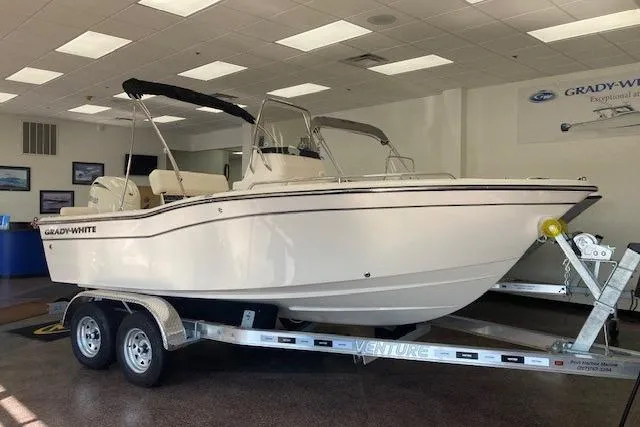 The Image of 2026 Grady-White Fisherman 180 boat on trailer in showroom. - 0