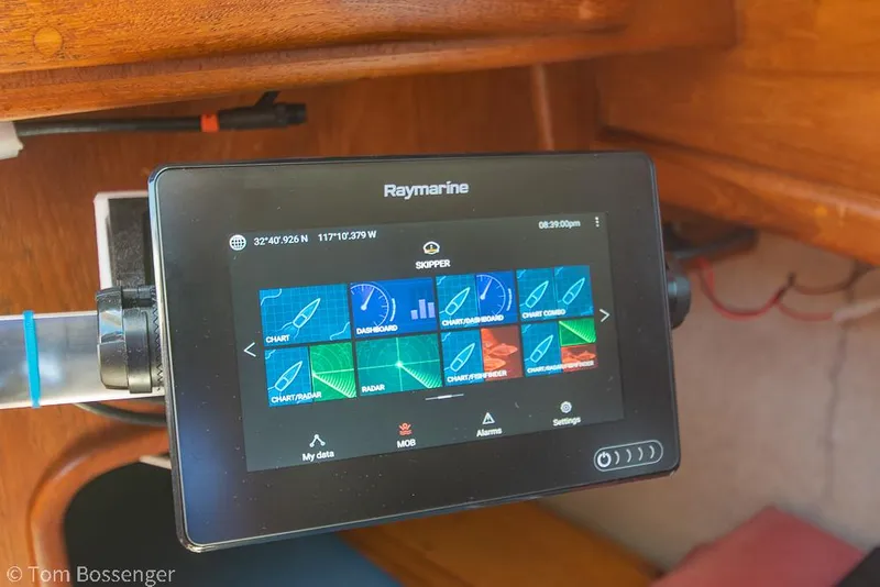 Slide: The Image of Raymarine navigation display on 1993 Pacific Seacraft Flicka 20 sailboat. - 19