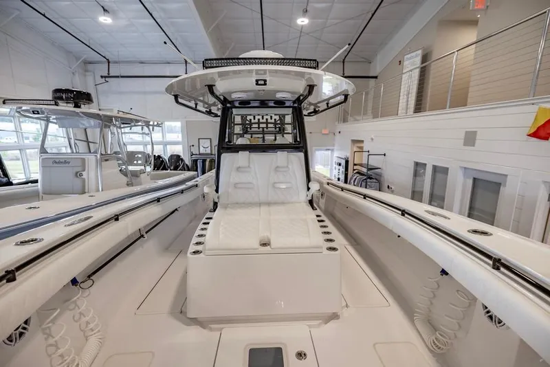 Slide: The Image of 2024 Onslow Bay 37 Tournament boat interior with sleek design and modern features. - 44