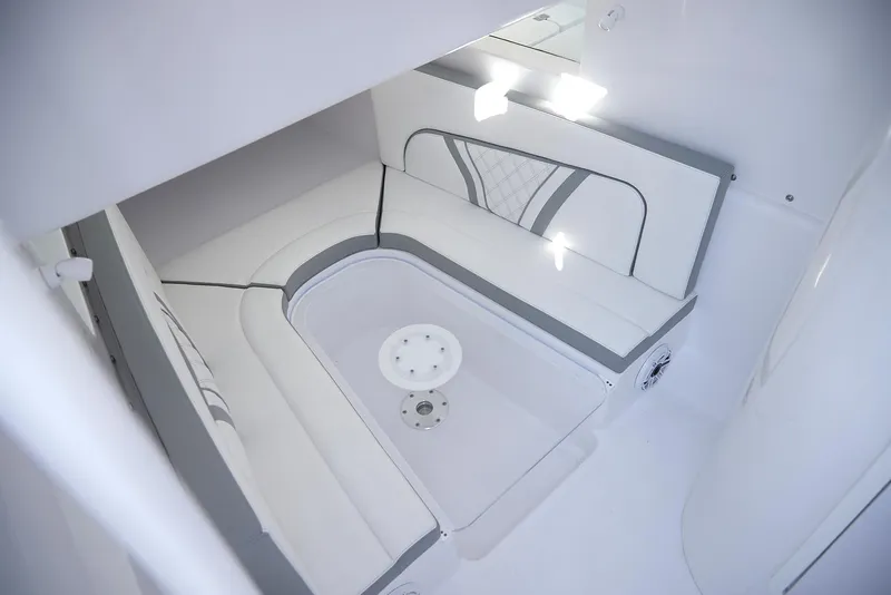 Slide: The Image of Luxurious interior of 2021 Midnight Express 43' Open boat with elegant seating. - 19