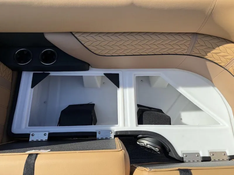 Slide: The Image of Interior storage compartment of 2025 Godfrey Monaco 235 SFL iMPACT pontoon boat. - 4