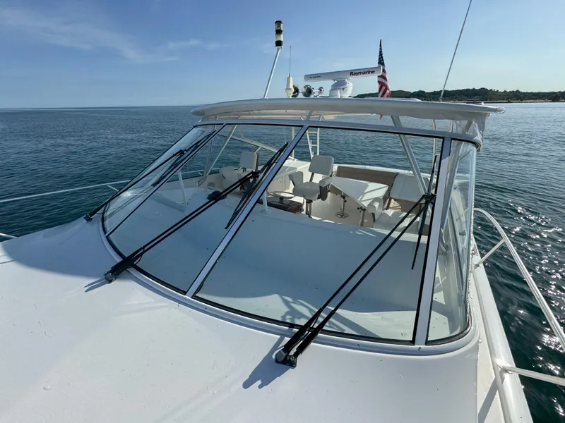 Slide: The Image of 2007 Viking 52 Open yacht on calm sea with clear sky. - 12