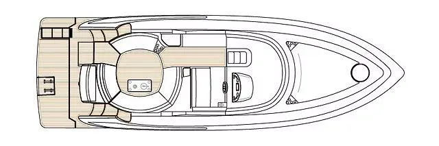 Slide: The Image of Top view schematic of 2026 Schaefer 400 yacht layout. - 21