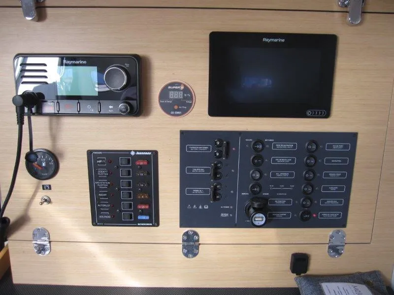 Slide: The Image of Control panel of 2018 Jeanneau Sun Fast 3600 yacht with navigation and communication equipment. - 15