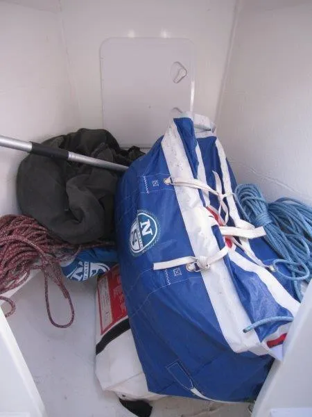 Slide: The Image of Storage compartment with ropes and sail on Jeanneau Sun Fast 3600, 2018 model. - 24