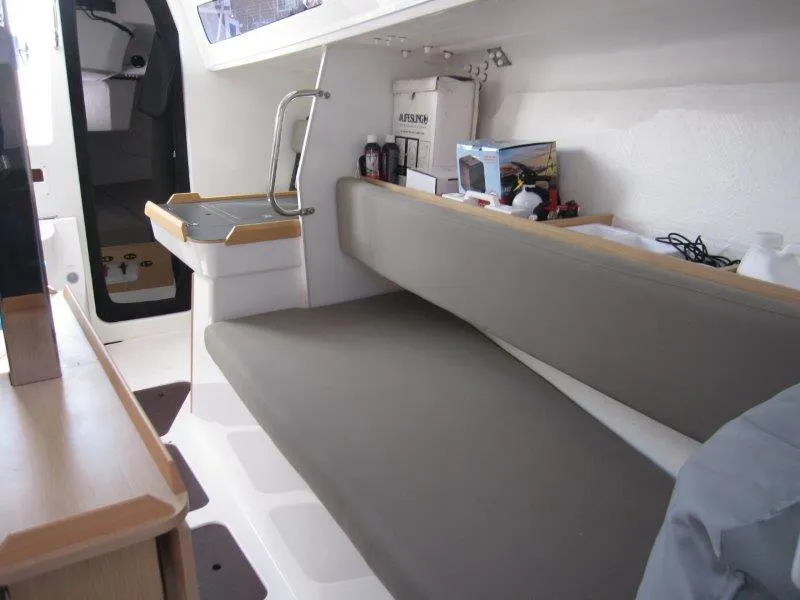 Slide: The Image of Interior of 2018 Jeanneau Sun Fast 3600 sailboat with seating and storage. - 26