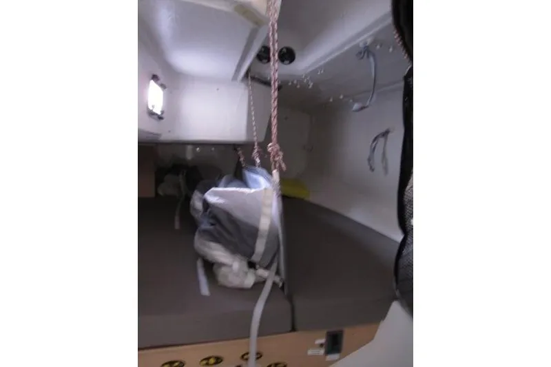 Slide: The Image of Interior cabin of 2018 Jeanneau Sun Fast 3600 sailboat, featuring compact sleeping area. - 57