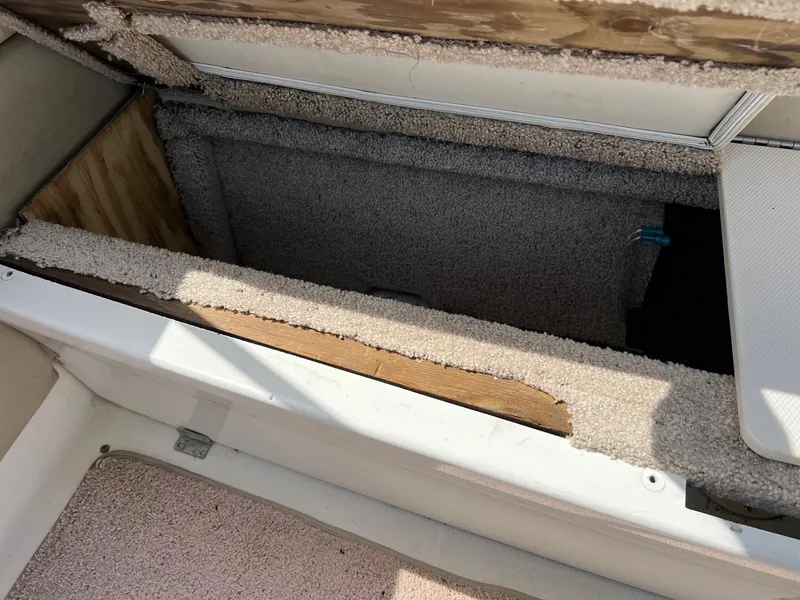 Slide: The Image of Open storage compartment in 2007 Chaparral 210 SSi boat, showing carpeted interior. - 4