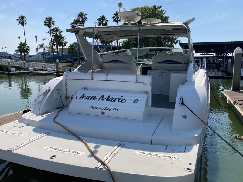 Slide: The Image of 1998 Trojan 440 Express yacht docked at marina, Discovery Bay, CA. - 36