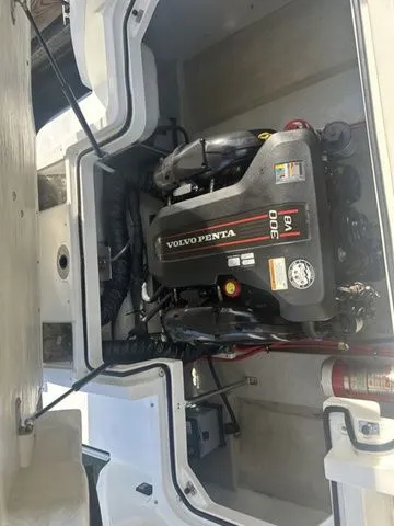 Slide: The Image of 2014 Cobalt R3 boat engine compartment with Volvo Penta V8 300 engine. - 7