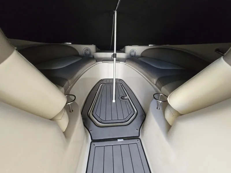 Slide: The Image of Interior of 2006 Sea Ray 270 Sundeck boat with seating and cup holders. - 22