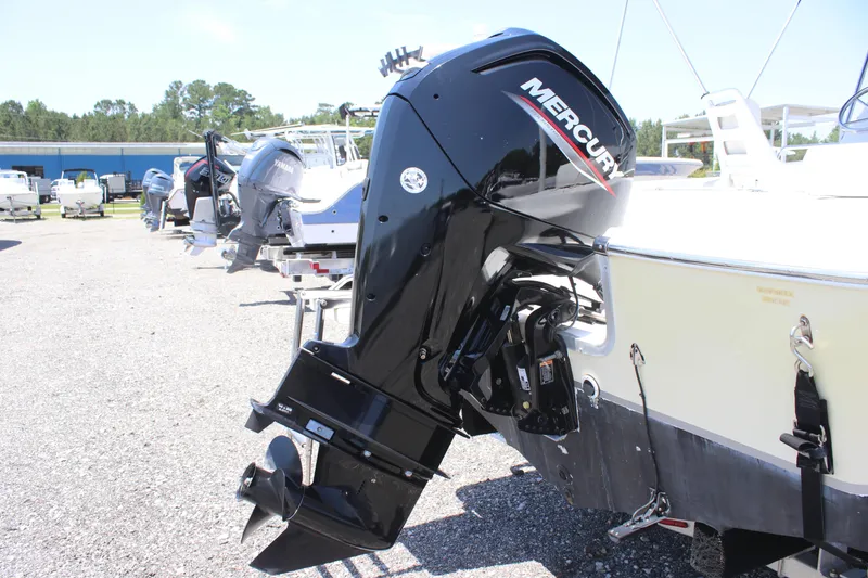 Slide: The Image of 2008 Sea Pro 186 Center Console with Mercury outboard motor in a boatyard. - 5