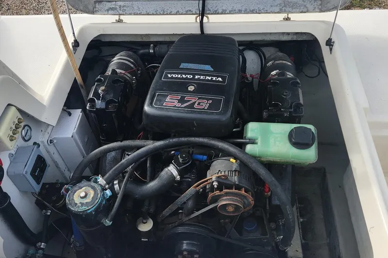 Slide: The Image of Engine compartment of a 1997 Pursuit 2460 Denali with Volvo Penta 5.7 GSi engine. - 12