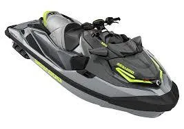 Slide: The Image of 2025 Sea-Doo RXT-X 325 jet ski, sleek gray design with neon accents. - 8