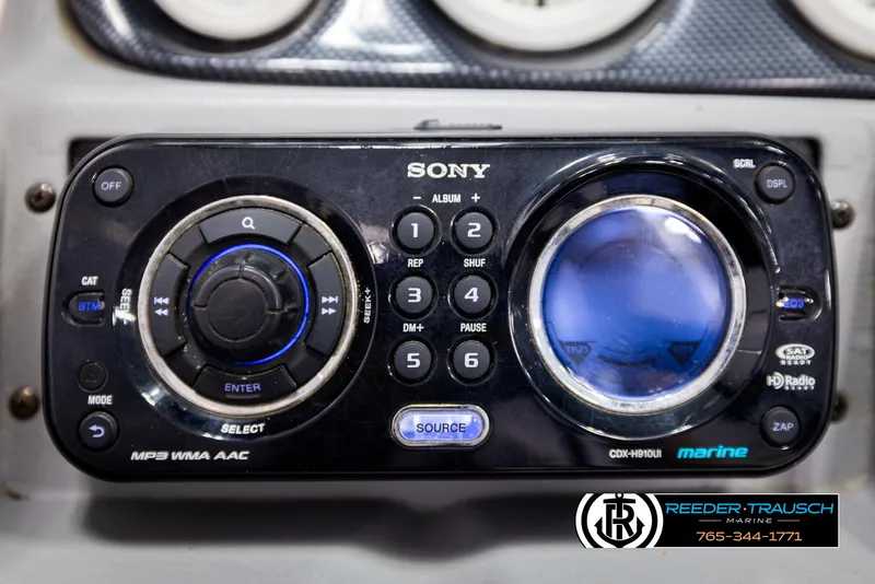 Slide: The Image of Sony marine stereo system with control panel and display, featuring MP3, WMA, AAC support. - 24