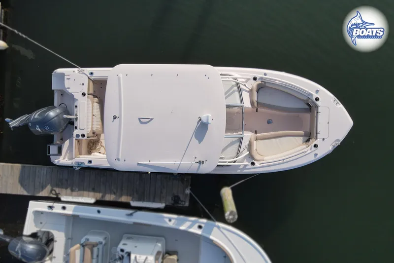 Slide: The Image of Overhead view of 2014 Grady-White Freedom 255 boat docked in marina. - 3
