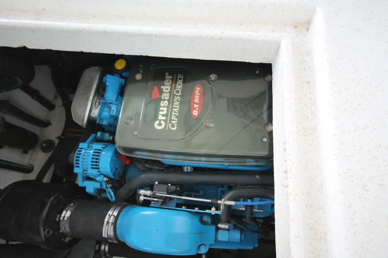 Slide: The Image of Crusader engine in 2011 Gibson 50 Cabin Yacht, showcasing 8.1 MPI model. - 23