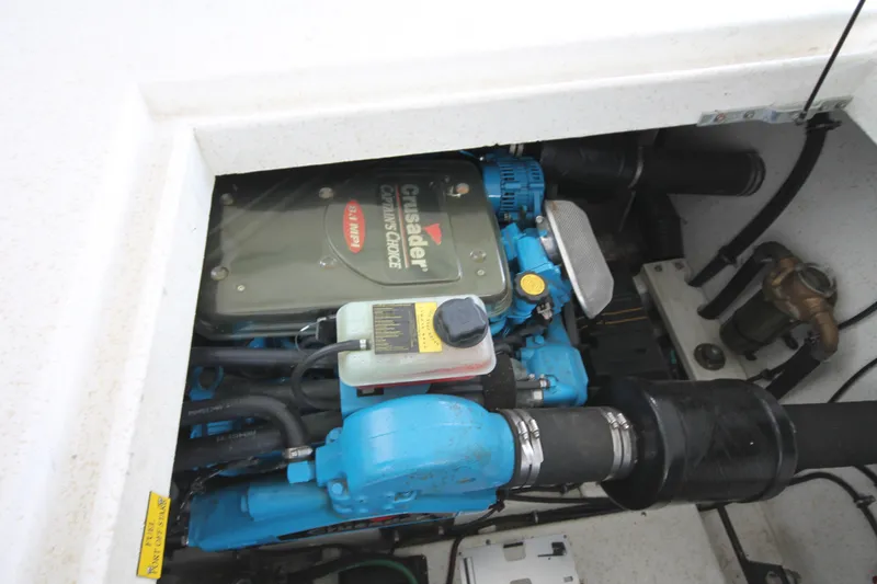 Slide: The Image of Engine compartment of 2011 Gibson 50 Cabin Yacht with Crusader engine. - 24