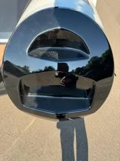 Slide: The Image of Close-up of a 2019 Brig Eagle 650 boat engine exhaust on a sunny day. - 49