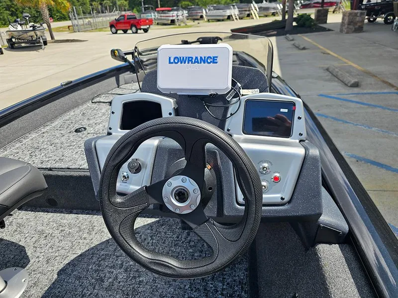 Slide: The Image of 2026 Tracker Pro Team 175 Crappie Edition boat dashboard with Lowrance electronics. - 20