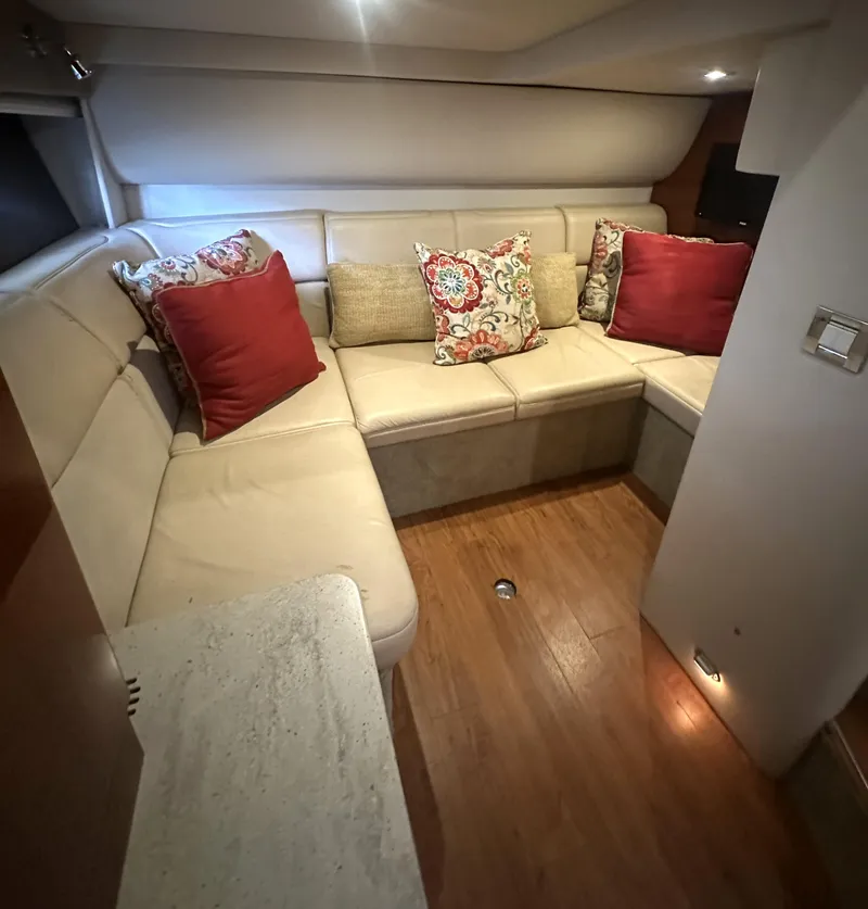 Slide: The Image of Luxurious interior of 2013 Formula 37 PC yacht with plush seating and decorative pillows. - 18