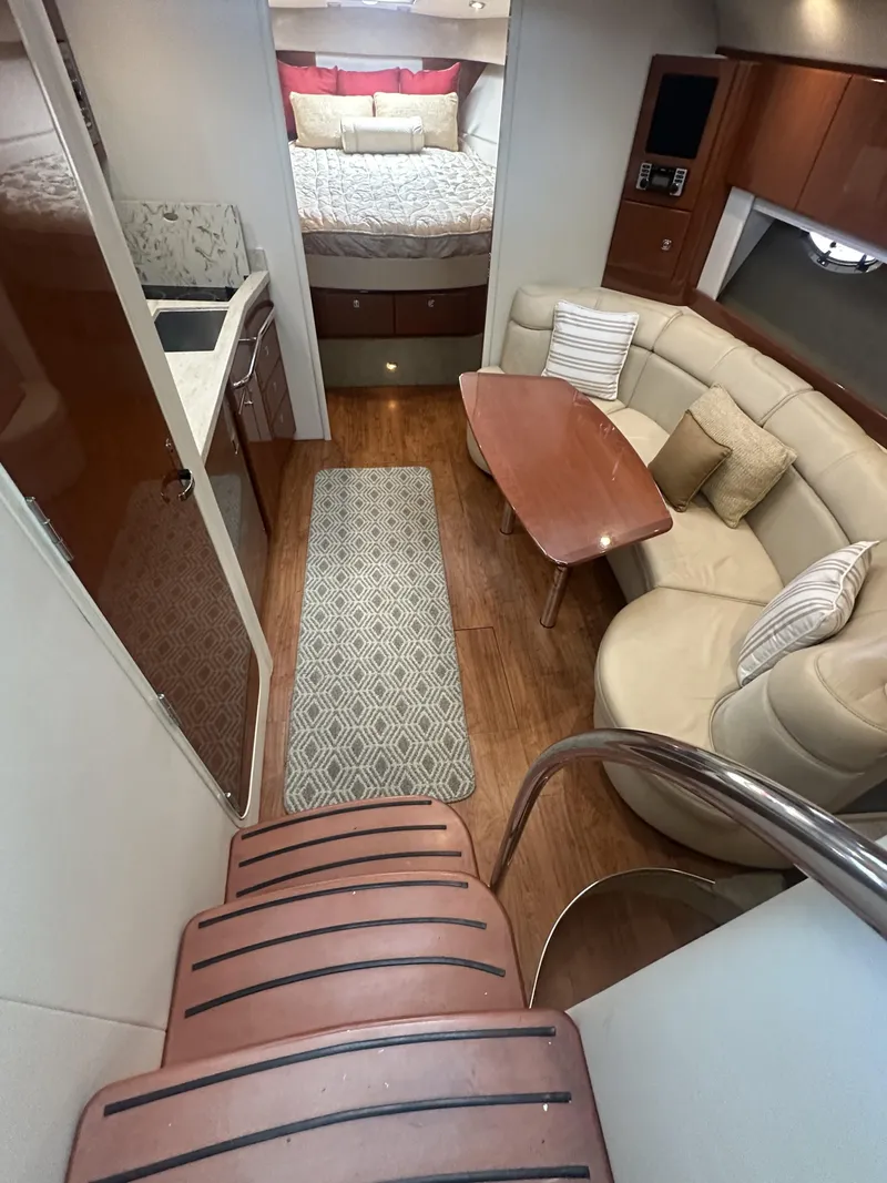 Slide: The Image of Interior of 2013 Formula 37 PC yacht with cozy seating and modern amenities. - 6