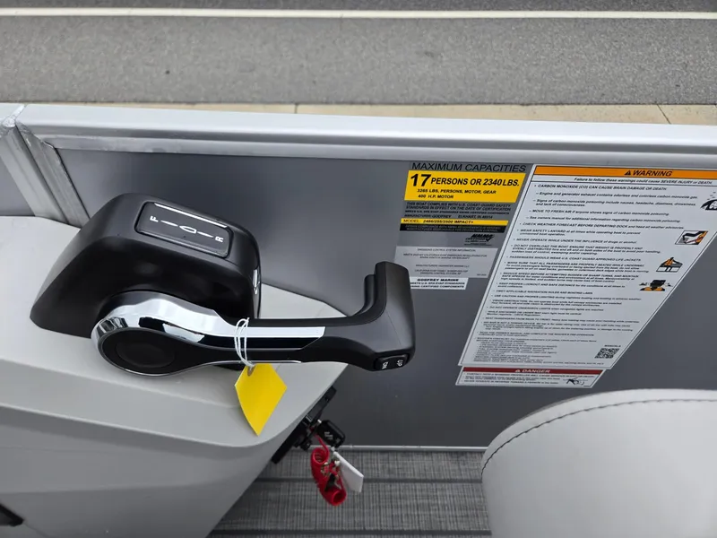 Slide: The Image of Control panel of 2026 Godfrey SWEETWATER Entertainment 2486 DT boat, capacity details visible. - 18