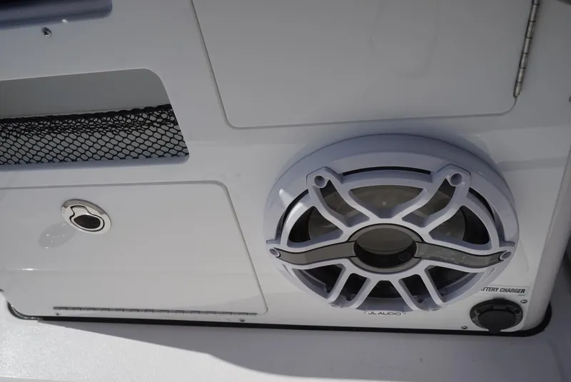 Slide: The Image of Speaker and storage compartment on 2025 Sea Fox 282 Hybrid LT boat. - 28