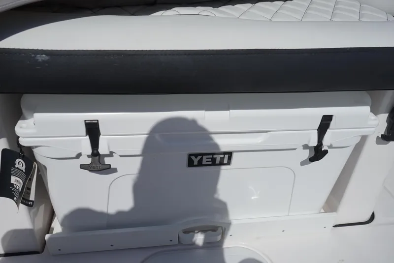 Slide: The Image of White YETI cooler on 2025 Sea Fox 282 Hybrid LT boat. - 29