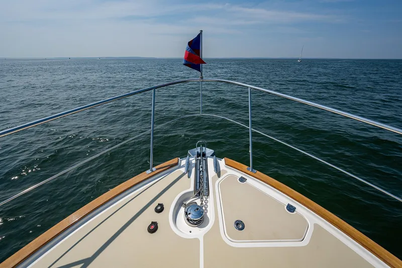 Slide: The Image of Luxurious interior of 2017 Grand Banks 44 Eastbay SX yacht with ocean view. - 22