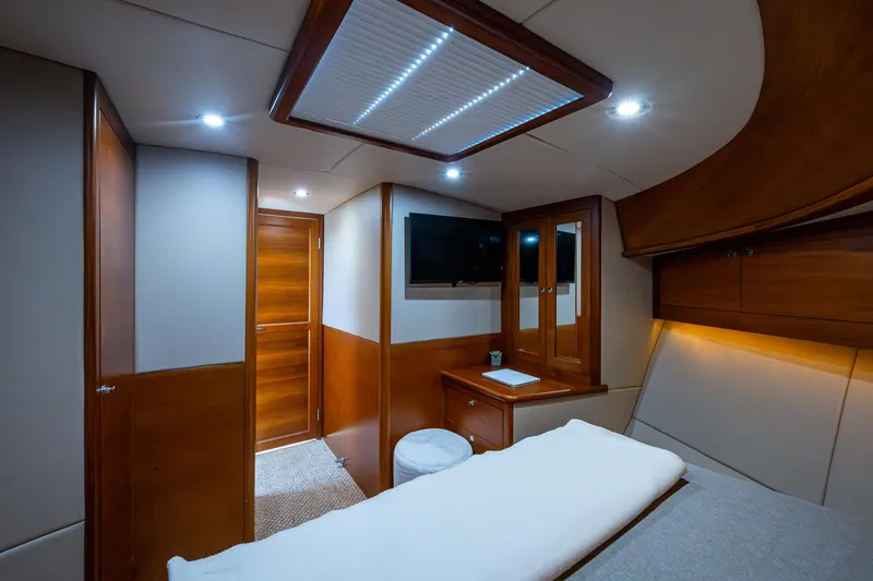 Slide: The Image of Luxurious interior of 2017 Grand Banks 44 Eastbay SX yacht cabin with modern amenities. - 40