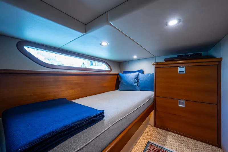 Slide: The Image of Luxurious bathroom interior of 2017 Grand Banks 44 Eastbay SX yacht with modern fixtures. - 44