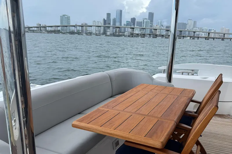 Slide: The Image of Luxury Sunseeker Manhattan 68 yacht with city skyline view, 2022 model. - 16