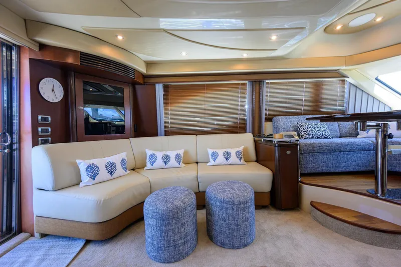 Slide: The Image of Luxurious interior of 2005 Sea Ray 52 Sedan Bridge yacht with elegant seating and decor. - 2