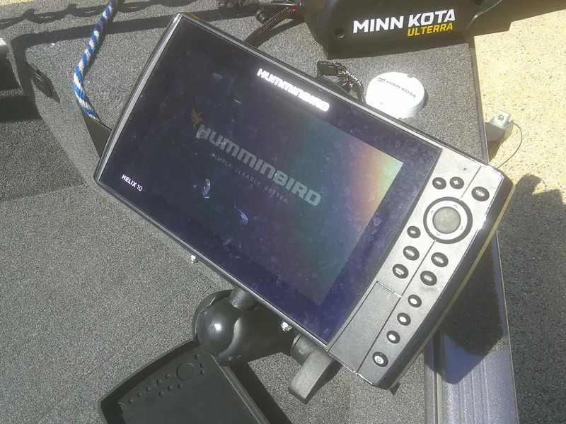 Slide: The Image of Fishfinder display on 2020 Lund 1875 Impact SS boat with Minn Kota trolling motor. - 8