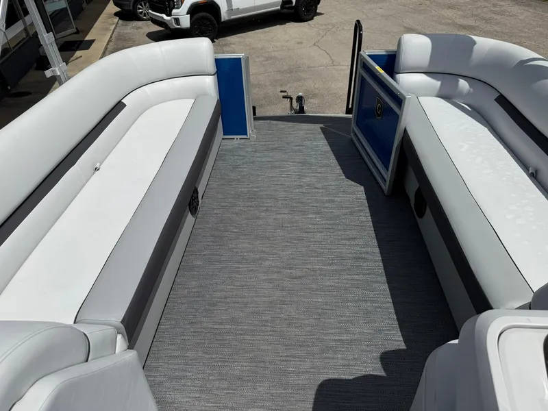 Slide: The Image of 2024 Godfrey SWEETWATER 2286 SB pontoon boat interior with spacious seating and modern design. - 4