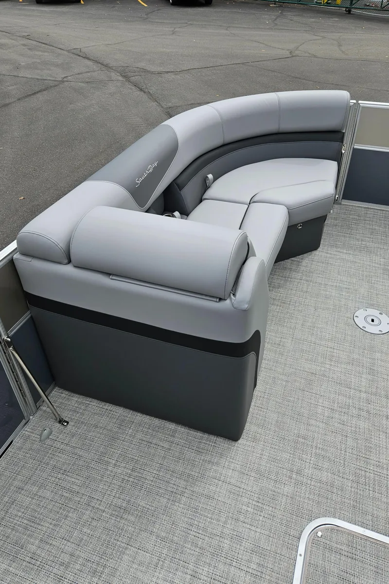 Slide: The Image of 2023 South Bay S224 UL TRIPLE pontoon boat with gray seating. - 19