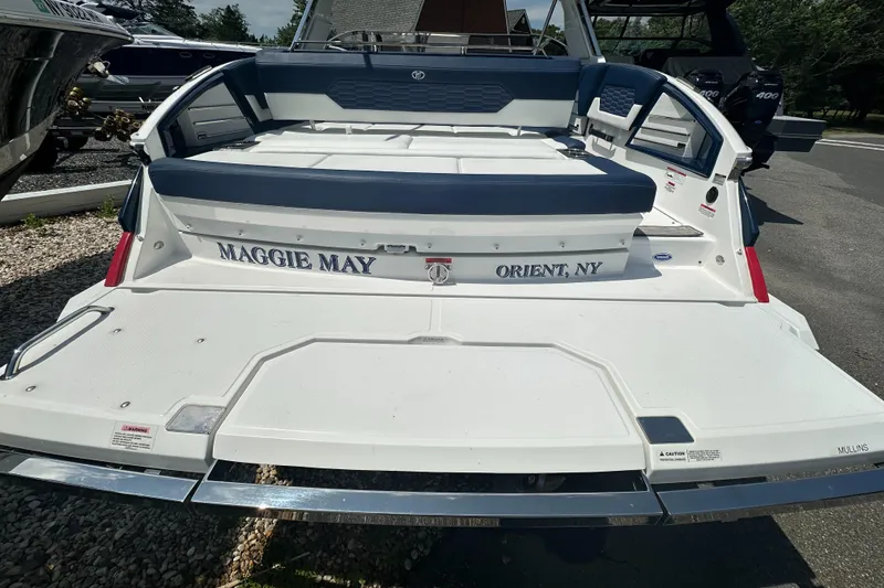Slide: The Image of 2022 Cobalt A29 boat named "Maggie May" docked in Orient, NY. - 6