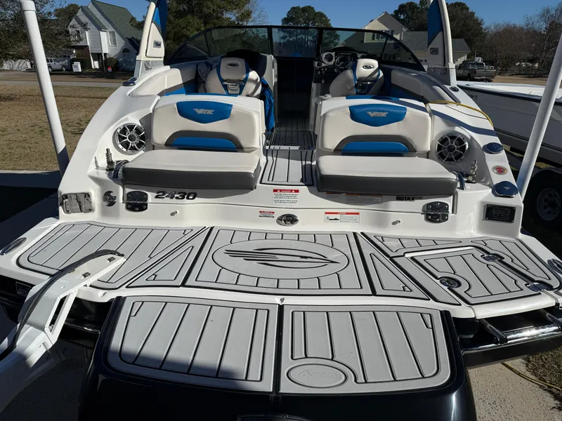 Slide: The Image of 2017 Chaparral Vortex 2430 VRX boat with spacious seating and sleek design. - 15