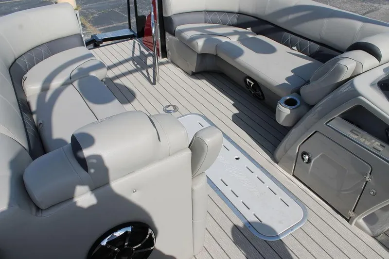 Slide: The Image of 2021 Silver Wave 2410 SW5 JS boat interior with luxurious seating and modern design. - 14
