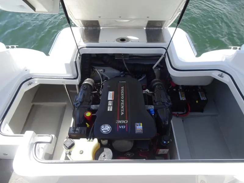 Slide: The Image of Engine compartment of a 2016 Cobalt R7 boat with Volvo Penta V8 engine. - 20