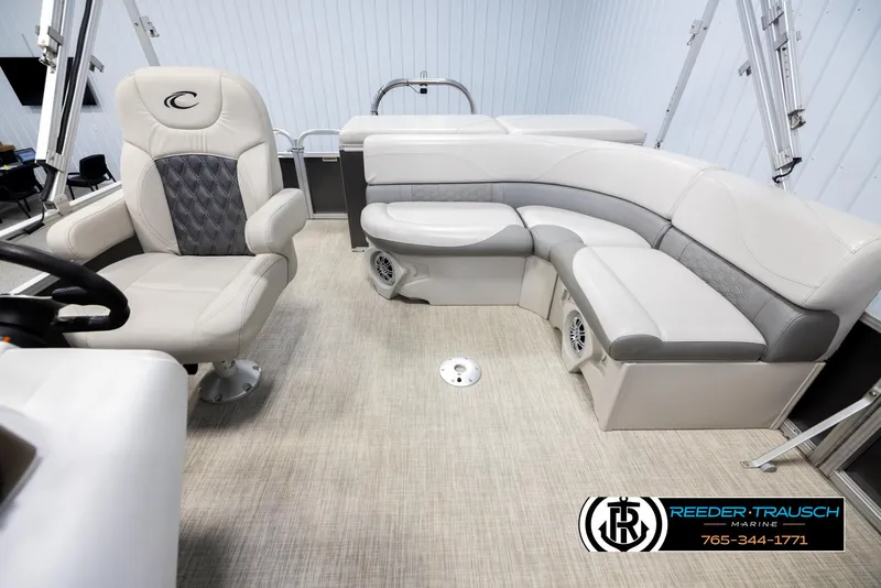 Slide: The Image of Luxurious 2019 Avalon GS CR boat interior with plush seating and modern design. - 14