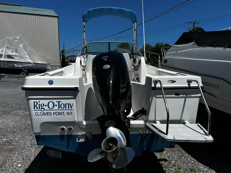 Slide: The Image of Bayliner 2002 Trophy boat, 1999 model, docked at Cleaves Point, N.Y. - 2