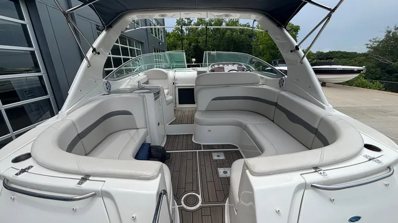 Slide: The Image of 2007 Chaparral Signature 330 boat interior with spacious seating and modern design. - 4