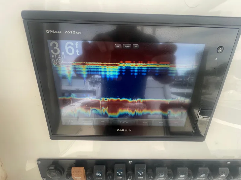 Slide: The Image of Garmin GPSMAP 7610xsv display on 2016 Sea Hunt Gamefish 27 boat dashboard. - 24